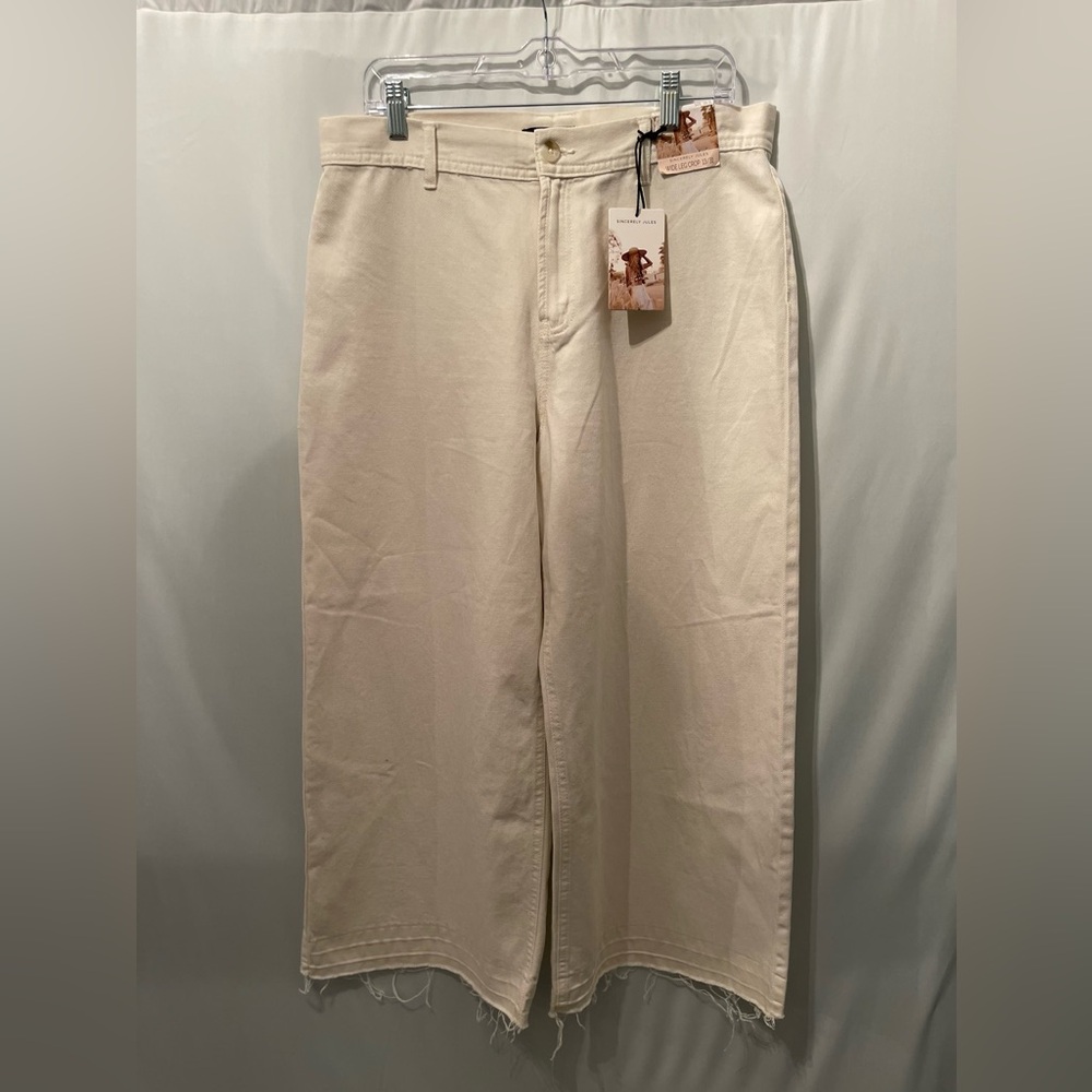 Sincerely Jules Wide Leg Crop Jeans Cream 13/31 NWT